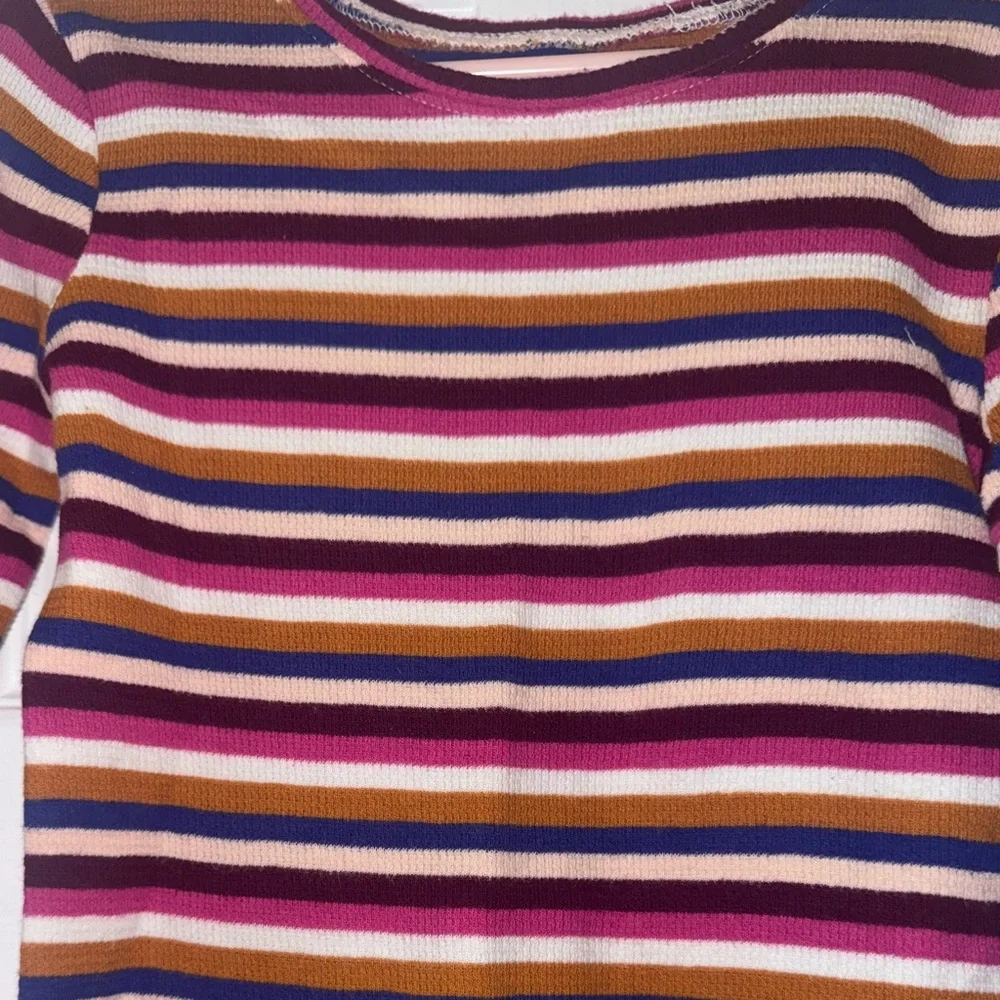 Old Navy Girls 4T Ribbed Striped Long Sleeve Top Multicolor